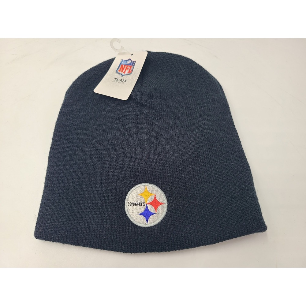 Pittsburgh Steelers NFL Team Apparel Beanie Winter Knit Hat Stocking Cap Black